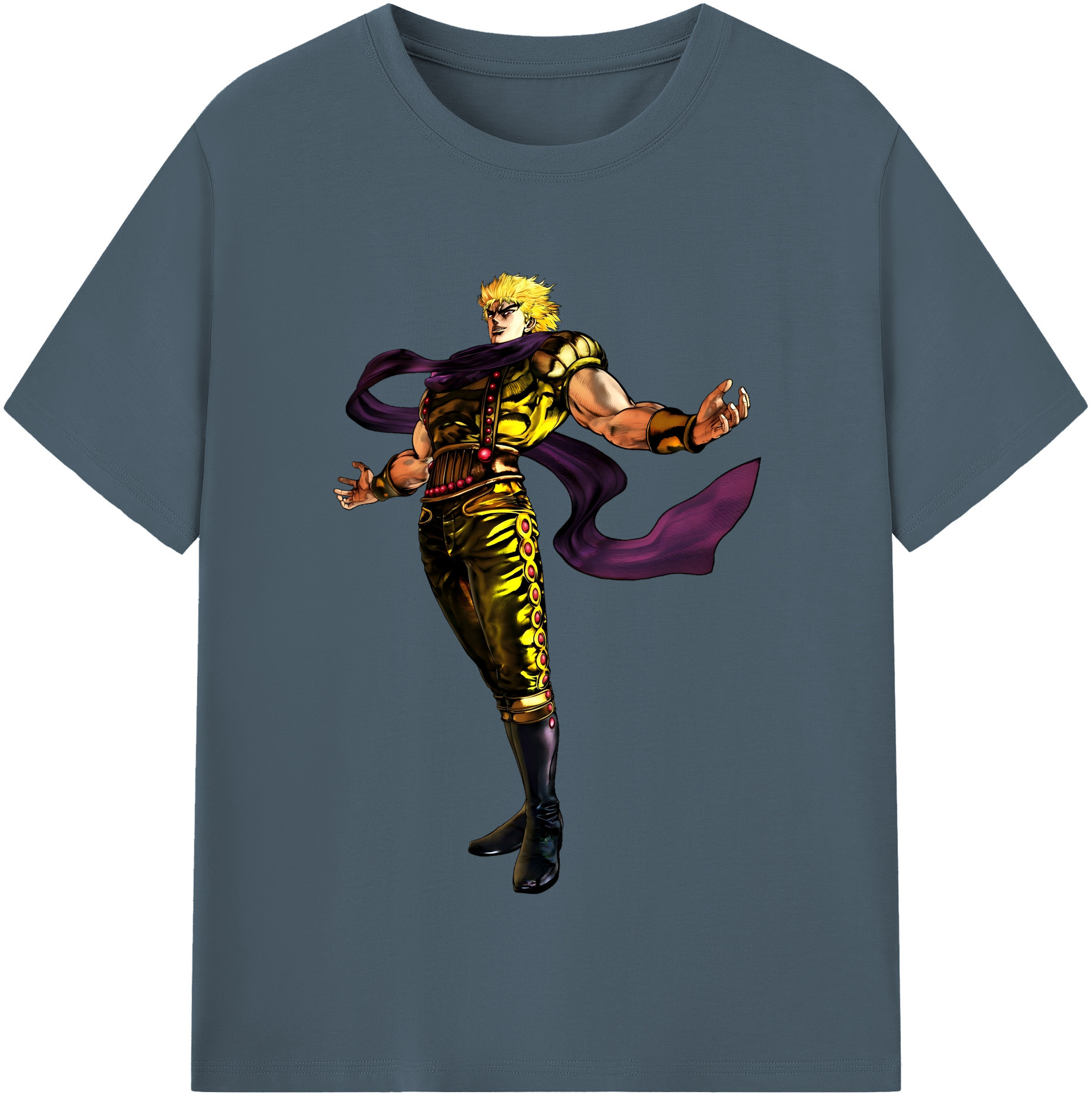 （画像用） ジョジョの奇妙な冒険 ディオ?ブランドー JoJo's Bizarre Adventure Dio Brando 綿100％半袖Tシャツ（フロントプリント）